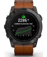 Смарт-часы Garmin Epix Pro Gen 2 Sapphire 51mm Carbon G. DLC Tit. with Chestnut L. Band (010-02804-30)