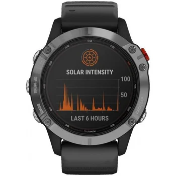 Смарт-годинник Garmin Fenix 6 Solar Silver with Black Band (010-02410-00)