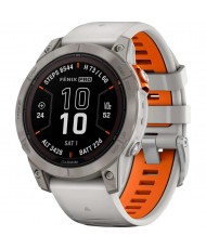 Смарт-часы Garmin Fenix 7 Pro Sapphire Solar Titanium w. Fog Gray/Ember O. Band (010-02777-20/21)