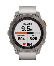 Смарт-годинник Garmin Fenix 7 Pro Sapphire Solar Titanium w. Fog Gray/Ember O. Band (010-02777-20/21)