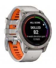 Смарт-годинник Garmin Fenix 7 Pro Sapphire Solar Titanium w. Fog Gray/Ember O. Band (010-02777-20/21)