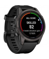 Смарт-часы Garmin Fenix 7S Pro Sapphire Solar Carbon G. DLC Tit. with Black Band (010-02776-10/11/54)