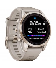 Смарт-годинник Garmin Fenix 7S Pro Sapphire Solar Soft Gold w. Limestone L. Band (010-02776-30)