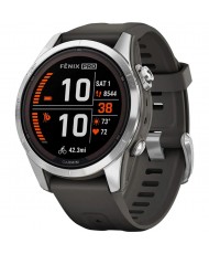 Смарт-годинник Garmin Fenix 7S Pro Solar Silver w. Graphite Band (010-02776-00/01)