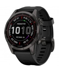 Смарт-годинник Garmin Fenix 7S Sapphire Solar Carbon G. DLC Titanium w. Black Band (010-02539-24/25)