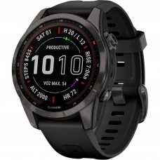 Смарт-часы Garmin Fenix 7S Sapphire Solar Carbon G. DLC Titanium w. Black Band (010-02539-24/25)