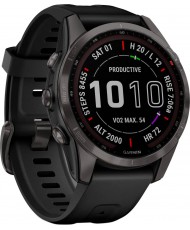 Смарт-годинник Garmin Fenix 7S Sapphire Solar Carbon G. DLC Titanium w. Black Band (010-02539-24/25)