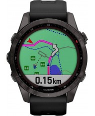 Смарт-годинник Garmin Fenix 7S Sapphire Solar Carbon G. DLC Titanium w. Black Band (010-02539-24/25)