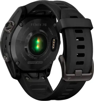Смарт-годинник Garmin Fenix 7S Sapphire Solar Carbon G. DLC Titanium w. Black Band (010-02539-24/25)