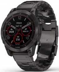 Смарт-часы Garmin Fenix 7 Sapphire Solar C. Grey DLC Titanium w. Carbon Grey DLC V. Titanium Band (010-02540-39)