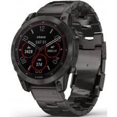 Смарт-часы Garmin Fenix 7 Sapphire Solar C. Grey DLC Titanium w. Carbon Grey DLC V. Titanium Band (010-02540-39)