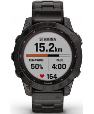 Смарт-годинник Garmin Fenix 7 Sapphire Solar C. Grey DLC Titanium w. Carbon Grey DLC V. Titanium Band (010-02540-39)