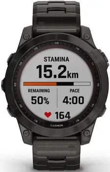 Смарт-годинник Garmin Fenix 7 Sapphire Solar C. Grey DLC Titanium w. Carbon Grey DLC V. Titanium Band (010-02540-39)