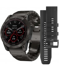 Смарт-часы Garmin Fenix 7 Sapphire Solar C. Grey DLC Titanium w. Carbon Grey DLC V. Titanium Band (010-02540-39)