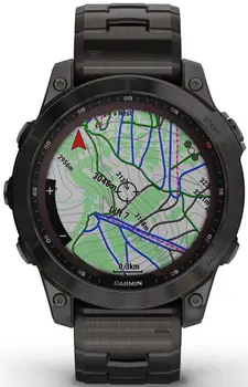 Смарт-годинник Garmin Fenix 7 Sapphire Solar C. Grey DLC Titanium w. Carbon Grey DLC V. Titanium Band (010-02540-39)