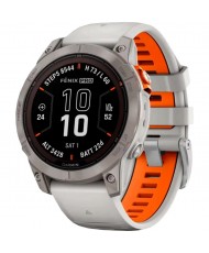 Смарт-часы Garmin Fenix 7X Pro Sapphire Solar Titanium w. Fog Gray/Ember O. Band (010-02778-14/15)