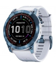 Смарт-часы Garmin Fenix 7X Sapphire Solar M. Blue DLC Titanium w. Whitestone Band (010-02541-14)