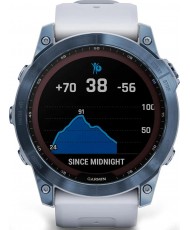 Смарт-часы Garmin Fenix 7X Sapphire Solar M. Blue DLC Titanium w. Whitestone Band (010-02541-14)