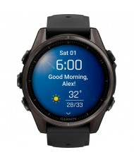 Смарт-часы Garmin Fenix 8 43mm AMOLED Sapphire Carbon Gray DLC Tit. w. Black/Pebble Gray S. Band (010-02903-20/21)