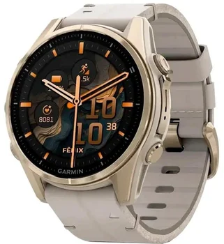 Смарт-часы Garmin Fenix 8 43mm AMOLED Sapphire Soft Gold with Limestone Leather Band (010-02903-40)