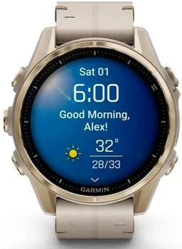 Смарт-часы Garmin Fenix 8 43mm AMOLED Sapphire Soft Gold with Limestone Leather Band (010-02903-40)