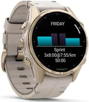 Смарт-часы Garmin Fenix 8 43mm AMOLED Sapphire Soft Gold with Limestone Leather Band (010-02903-40)