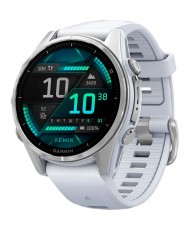 Смарт-годинник Garmin Fenix 8 43mm AMOLED Silver with Whitestone Silicone Band (010-02903-00)