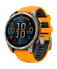 Смарт-часы Garmin Fenix 8 47mm AMOLED Sapphire Titanium w. Spark Orange/Graphite Silicone Band (010-02904-10/11)