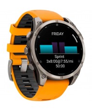 Смарт-часы Garmin Fenix 8 47mm AMOLED Sapphire Titanium w. Spark Orange/Graphite Silicone Band (010-02904-10/11)