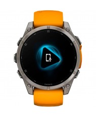 Смарт-часы Garmin Fenix 8 47mm AMOLED Sapphire Titanium w. Spark Orange/Graphite Silicone Band (010-02904-10/11)