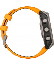 Смарт-часы Garmin Fenix 8 47mm AMOLED Sapphire Titanium w. Spark Orange/Graphite Silicone Band (010-02904-10/11)