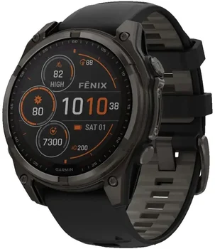 Смарт-часы Garmin Fenix 8 47mm Solar Sapphire Carbon Gray DLC Titanium w. Black/Pebble Gray S. Band (010-02906-10/11)