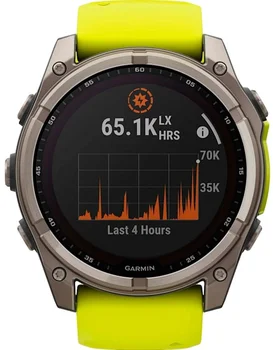 Смарт-часы Garmin Fenix 8 47mm Solar Sapphire Titanium w. Amp Yellow/Graphite Silicone Band (010-02906-20/21)