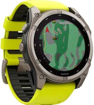 Смарт-часы Garmin Fenix 8 47mm Solar Sapphire Titanium w. Amp Yellow/Graphite Silicone Band (010-02906-20/21)