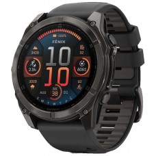 Смарт-годинник Garmin Fenix 8 51mm AMOLED Sapphire Carbon Gray DLC Titanium w. Black/Pebble Gray S. Band (010-02905-20/21)