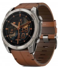 Смарт-годинник Garmin Fenix 8 51mm AMOLED Sapphire Carbon Grey DLC w. Chestnut Leather Band (010-02905-40)