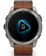 Смарт-годинник Garmin Fenix 8 51mm AMOLED Sapphire Carbon Grey DLC w. Chestnut Leather Band (010-02905-40)