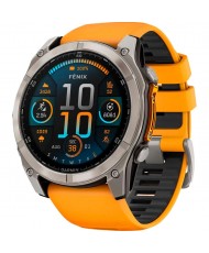 Смарт-годинник Garmin Fenix 8 51mm AMOLED Sapphire Titanium w. Spark Orange/Graphite Silicone Band (010-02905-10/11)