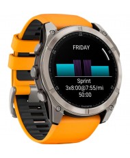 Смарт-годинник Garmin Fenix 8 51mm AMOLED Sapphire Titanium w. Spark Orange/Graphite Silicone Band (010-02905-10/11)