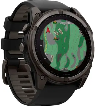 Смарт-часы Garmin Fenix 8 51mm Solar Sapphire Carbon Gray DLC Titanium w. Black/Pebble Gray S. Band (010-02907-10/11) 