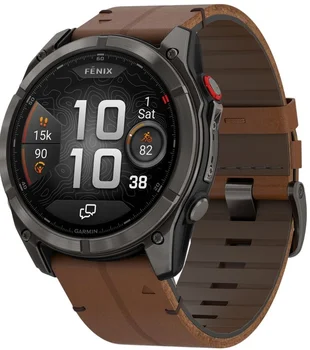 Смарт-часы Garmin Fenix 8 Pro 51 mm AMOLED Carbon Gray DLC Titanium with Chestnut Leather Band (010-03199-40)