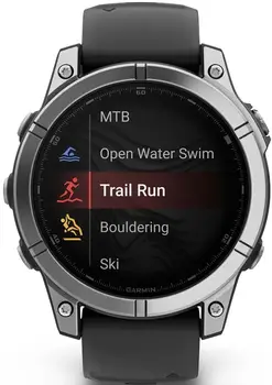 Смарт-годинник Garmin Fenix E 47mm AMOLED Stainless Steel with Black Silicone Band (010-03025-02/00)