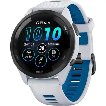 Смарт-годинник Garmin Forerunner 265 Black Bezel with Whitestone Case and Whitestone/Tidal Blue Silicone Band (010-02810-51) (UA)