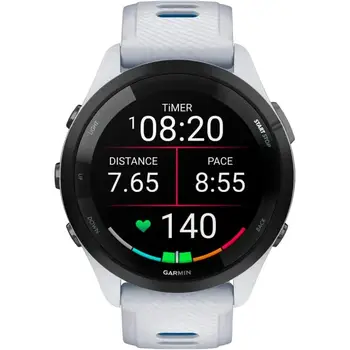 Смарт-годинник Garmin Forerunner 265 Black Bezel with Whitestone Case and Whitestone/Tidal Blue Silicone Band (010-02810-51) (UA)
