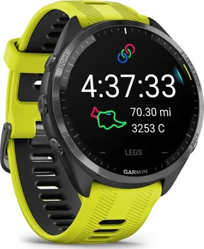 Смарт-годинник Garmin Forerunner 965 Carbon Gray Titanium Bezel w. Black Case and Amp Yell/Black S. Band (010-02809-02/12)