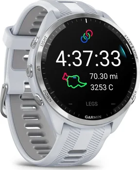 Смарт-годинник Garmin Forerunner 965 Titanium Bezel w. Whiteston Case and Whiteston/Powder Gray S. Band (010-02809-01/11/8)