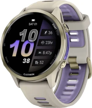 Смарт-годинник Garmin Forerunner 970 Soft Gold Titanium w. French Gray C. and French Gray/T. Indigo Band (010-02969-02/12)