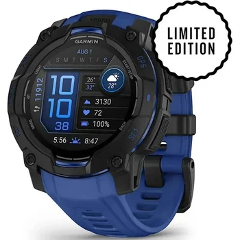 Смарт-часы Garmin Instinct 3 45mm AMOLED Black with Blue Band (010-02936-03/43)