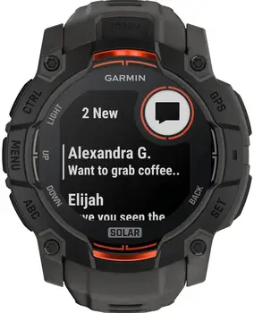 Смарт-годинник Garmin Instinct 3 50mm Solar Black with Charcoal Band (010-02935-00)