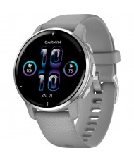 Смарт-годинник Garmin Venu 2 Plus Silver S. Steel Bezel w. Powder G. Case and S. Band (010-02496-00/10)